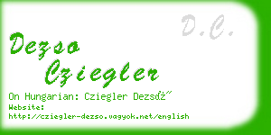 dezso cziegler business card